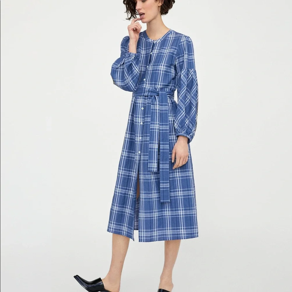 ZARA | Checked Tunic Dress - Picture 1 of 7